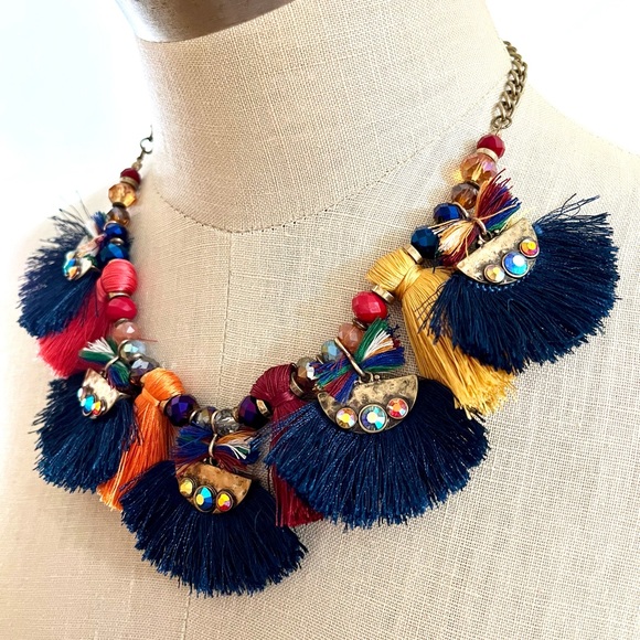 EUC Tassel Statement Necklace - Picture 3 of 4